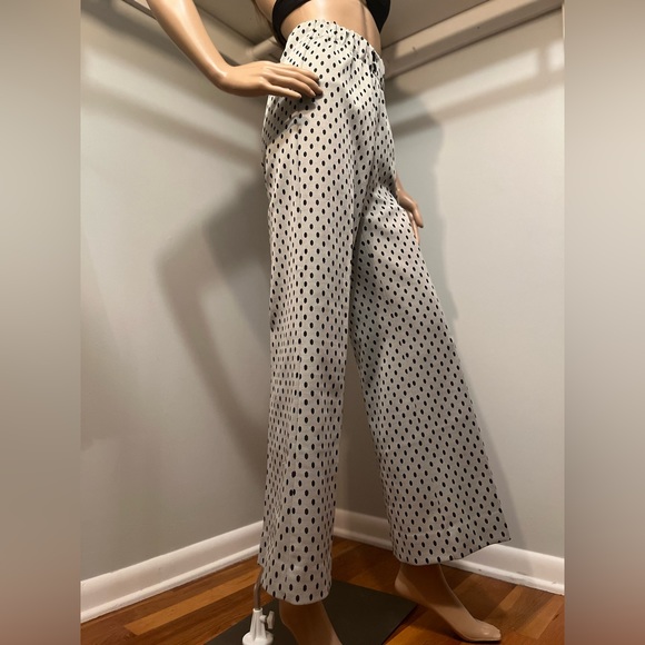 Vintage Polkadot Elastic Waist High waisted Bellbottom 70s Pants XS/XXS - Picture 3 of 10